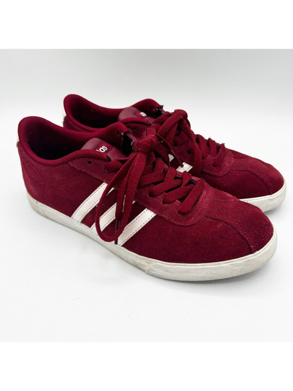 Adidas Sneakers Dark Red Suede Leather Lace Up Shoes Size 7.5 Women's